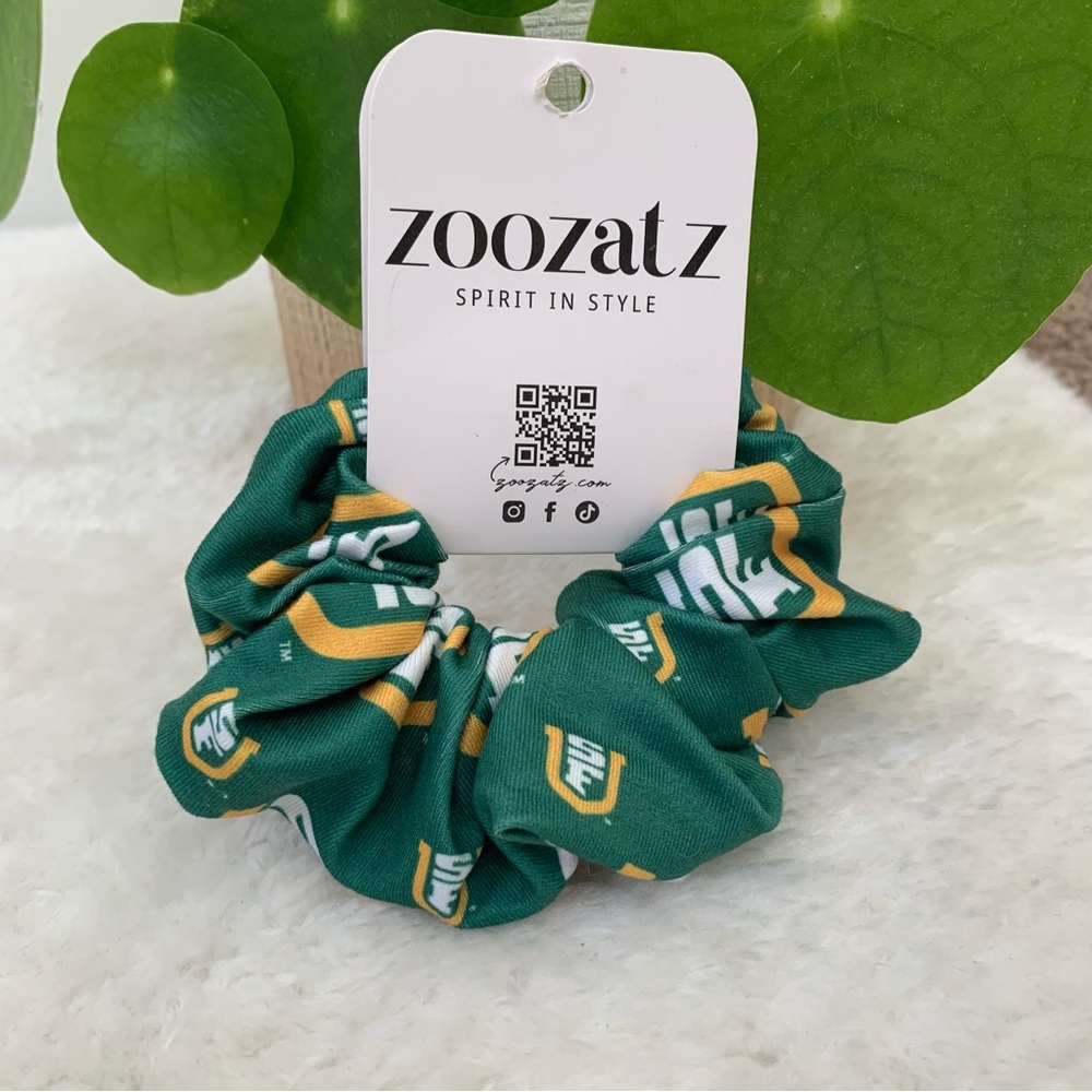 ⭐️2/$20 Zoozatz USF Green and Gold Logo Scrunchie